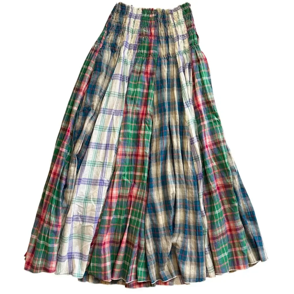 Oli & Hali Plaid Convertible Maxi Skirt Tube Dress Women's Small Pocketed - Picture 3 of 14